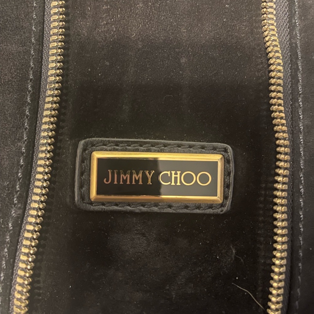 Jimmy Choo - Vintage Mona Tote Bag - Black Calfskin Leather suede